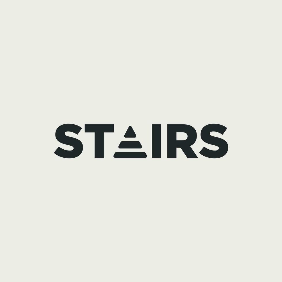 Vector stairs minimal text logo design