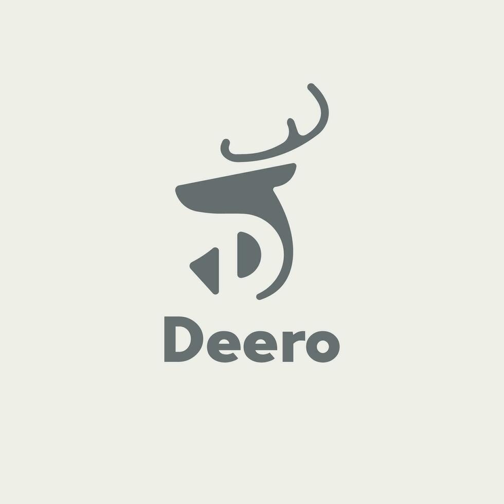 vector ciervo mínimo texto logo diseño
