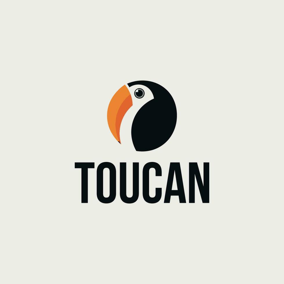 Vector illustration of cute toucan cartoon logo