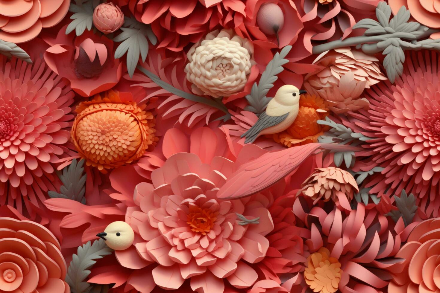 3d red flower template background photo