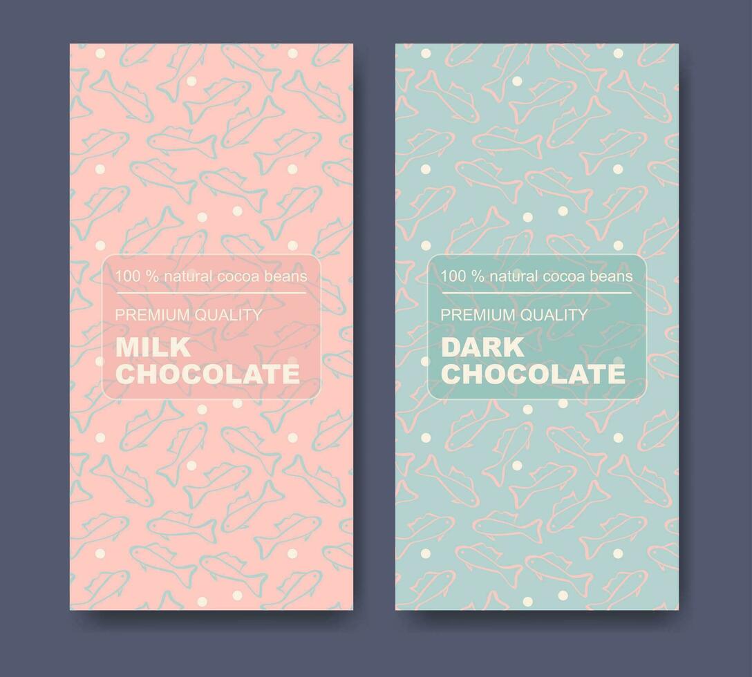 The original finest chocolate abstract vector package design label set.