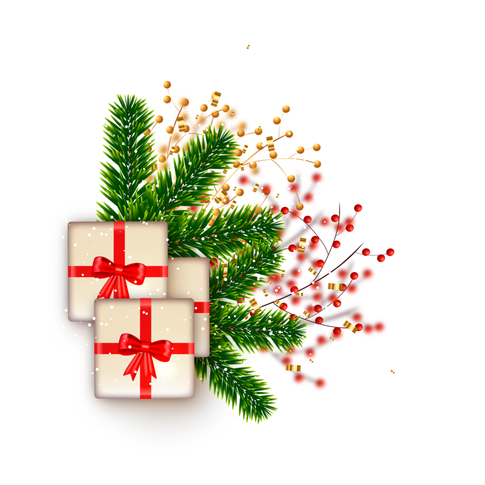 christmas corner  decoration with christmas ball,pine branch and snow flex png
