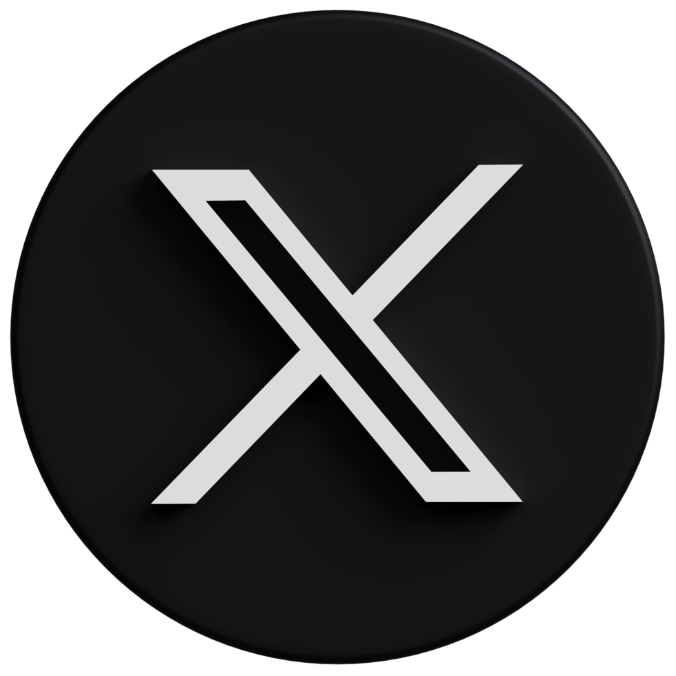 Twitter varumärke ny logotyp 3 d med ny x-formad grafisk av de världens mest populär social media. png