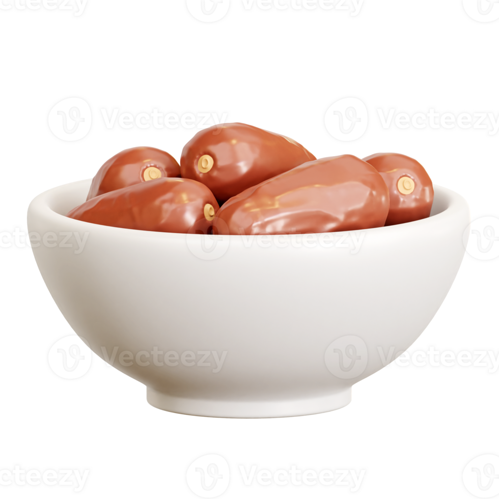 3d Dates on Bowl png