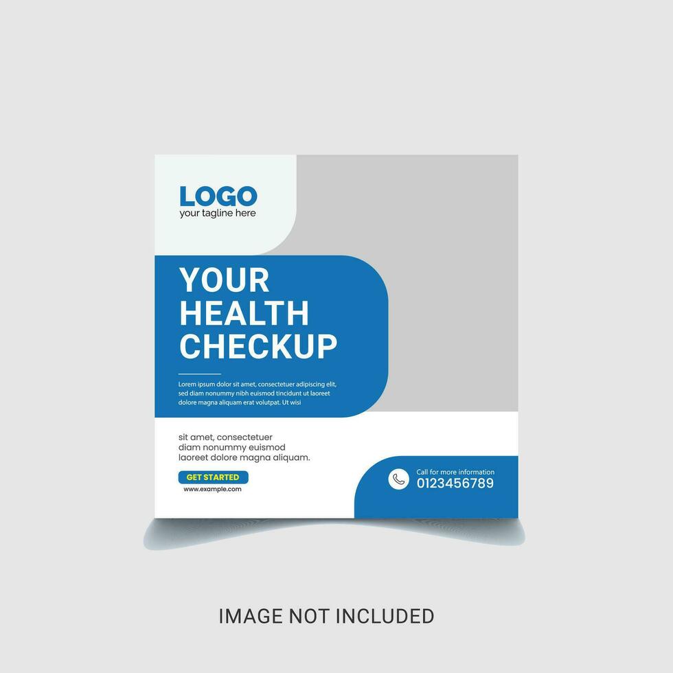 Doctor Hospital Creative Social Media Design Template for digital marketing vector