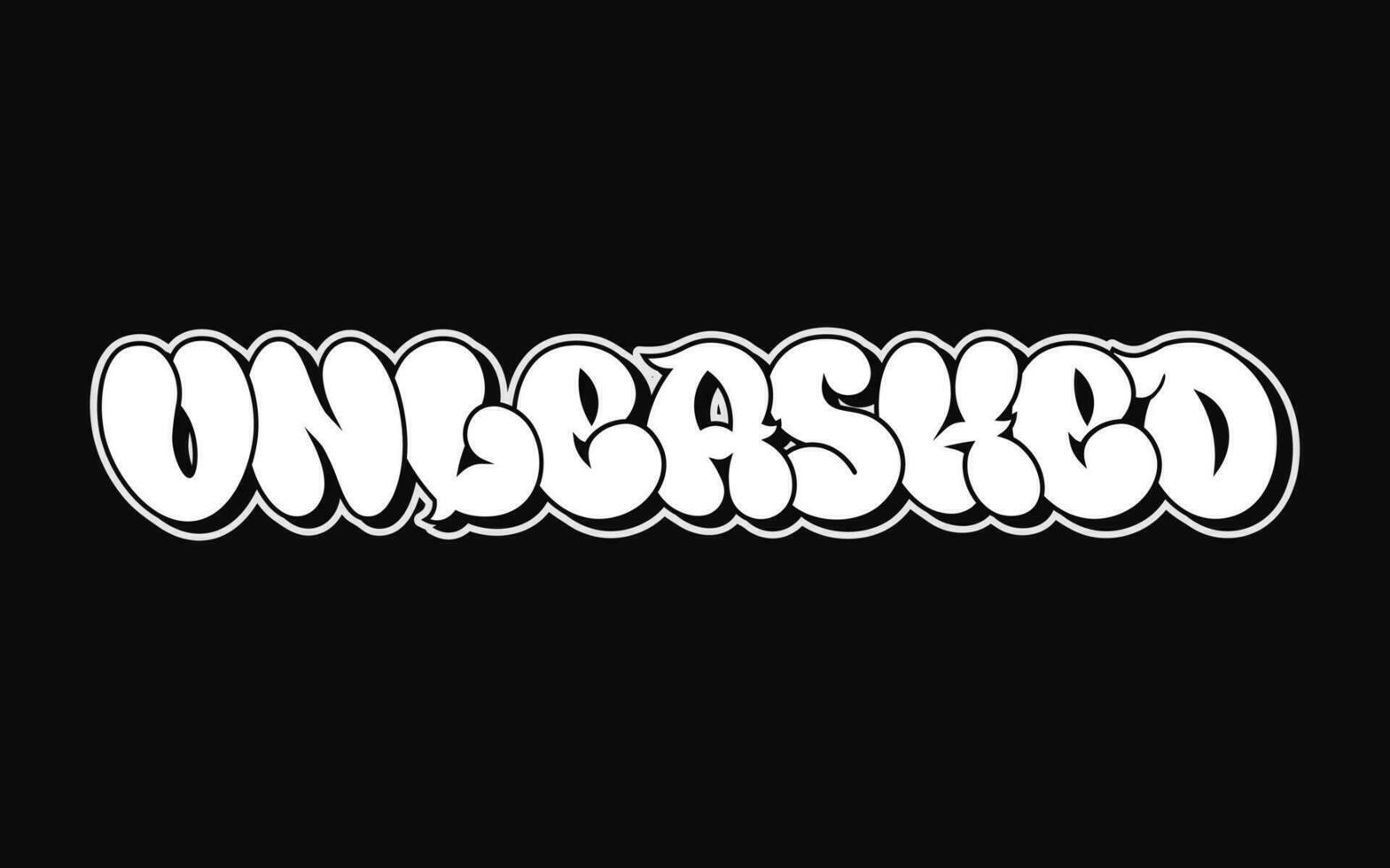 Unleashed - single word, letters graffiti style. Vector hand drawn logo. Funny cool trippy word Unleashed, fashion, graffiti style print t-shirt, poster concept