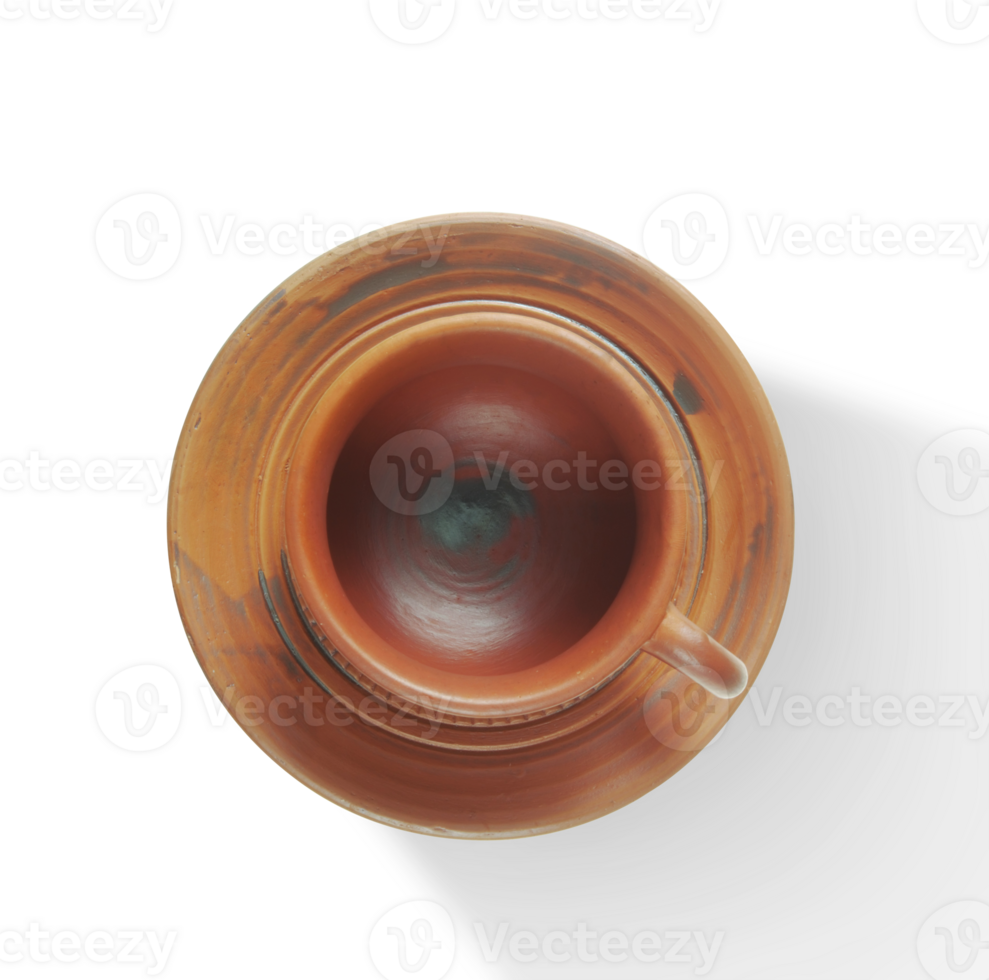 Empty clay bowl isolated png