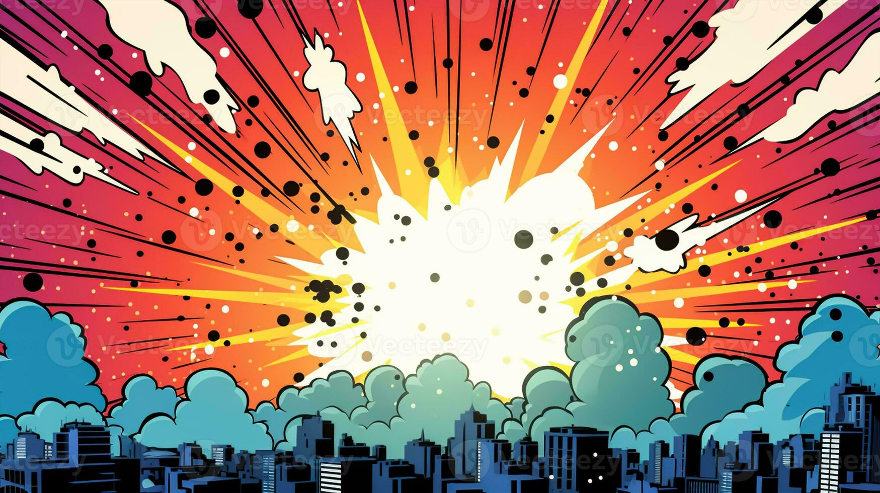 Abstract colorful comics book explosion background photo