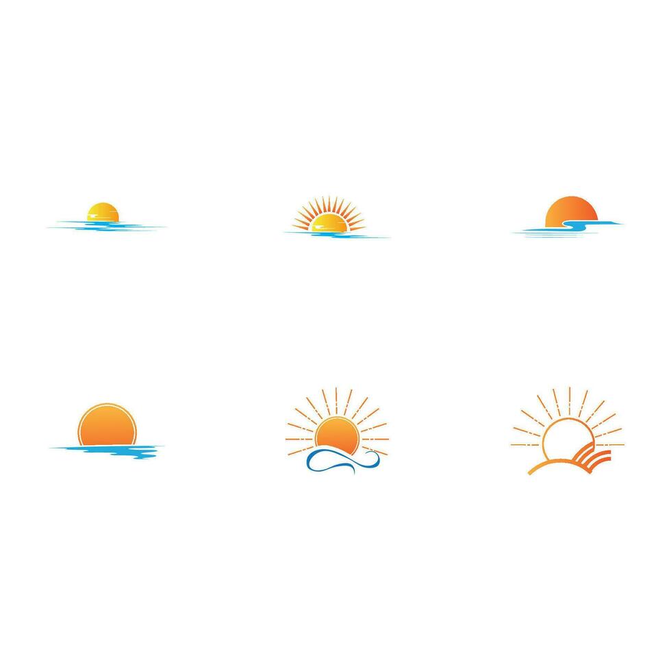 Sunrise logo template. Vector illustration Icon Logo Template Sun over horizon