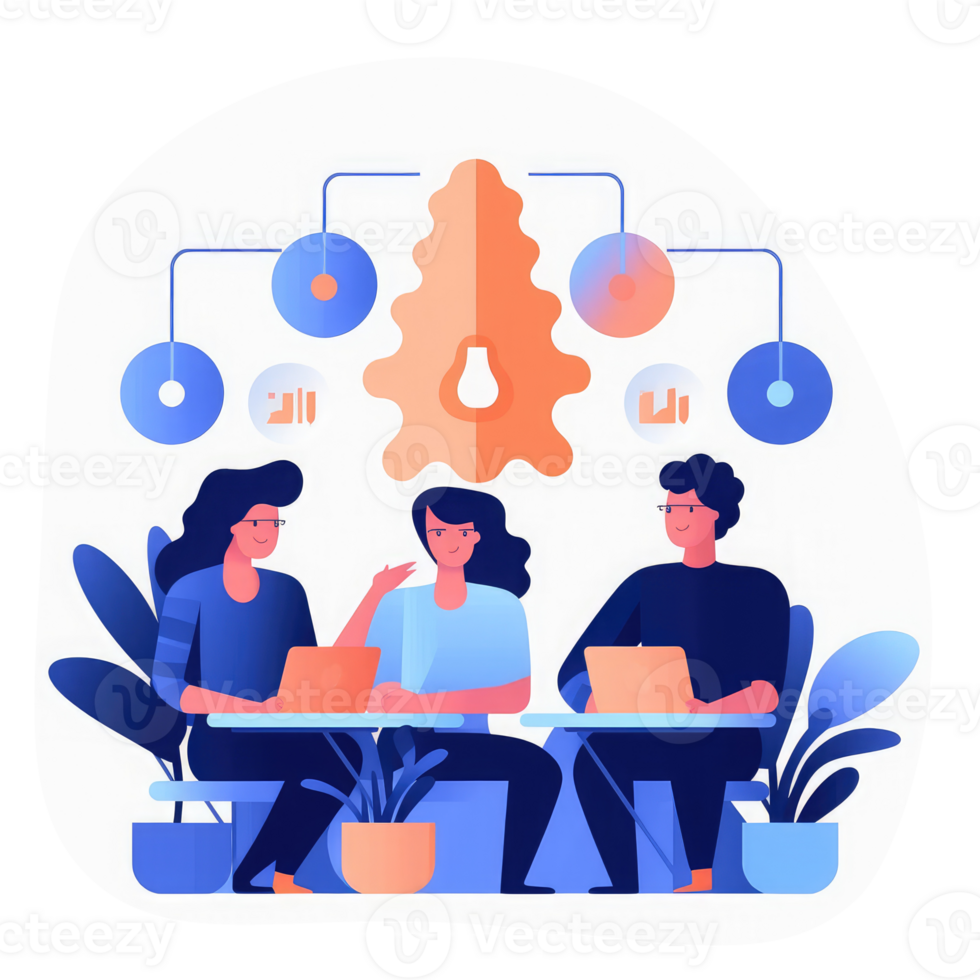 depict business concepts like teamwork, innovation, collaboration, or productivity . AI Generated png