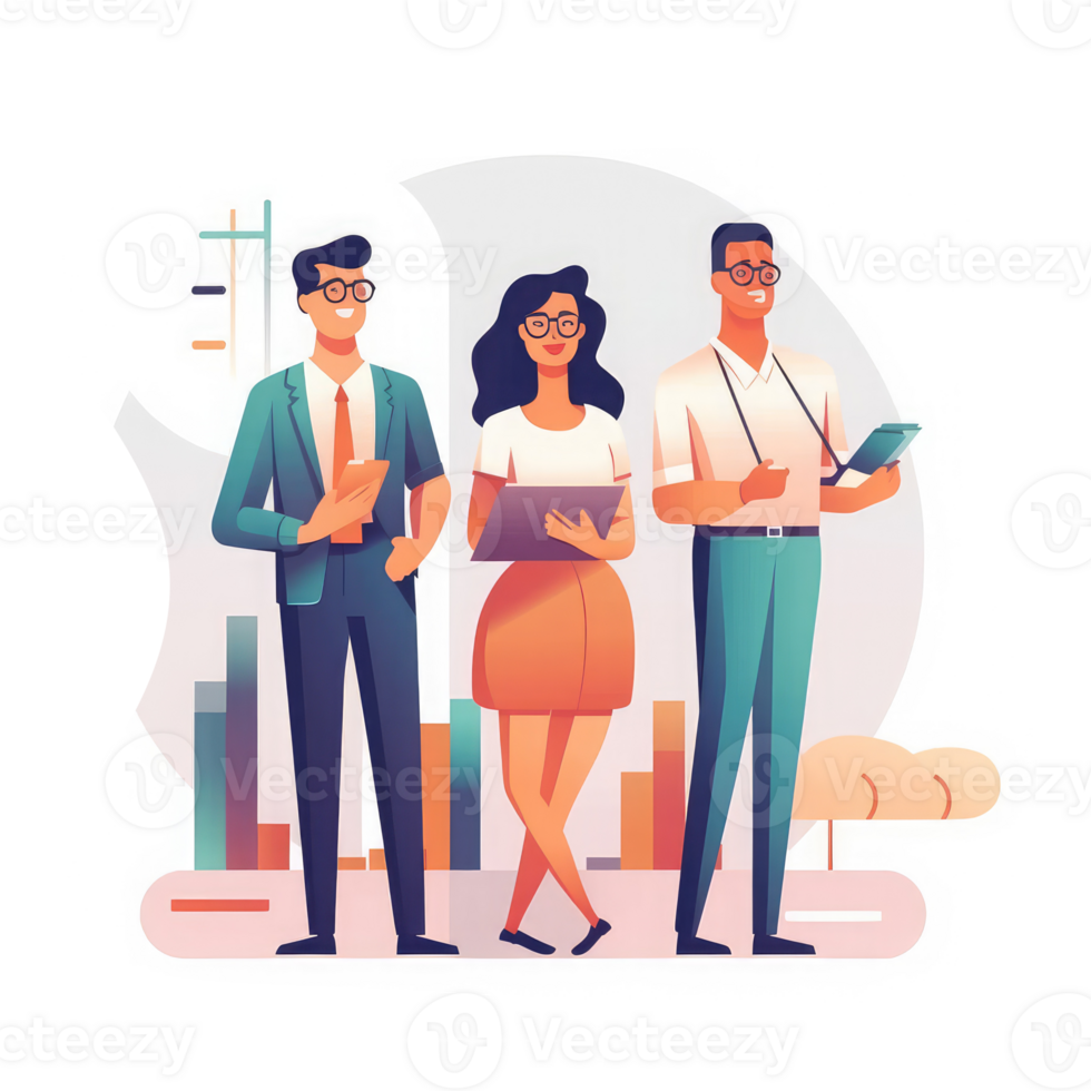 business team working on data statistics . AI Generated png