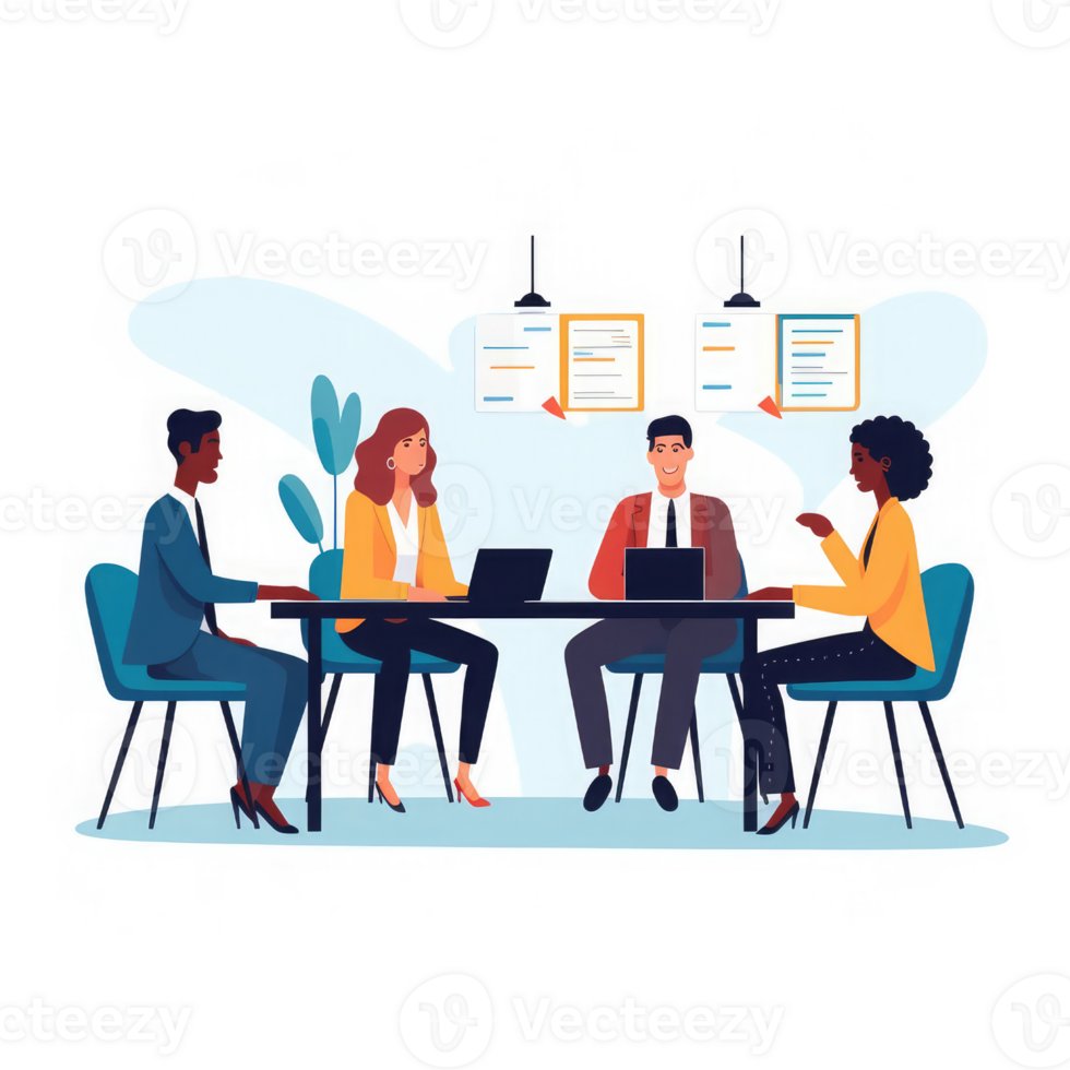group of HR professionals interviewing job candidates . AI Generated png