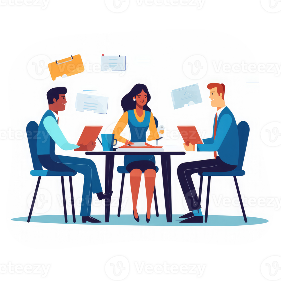 group of HR professionals interviewing job candidates . AI Generated png