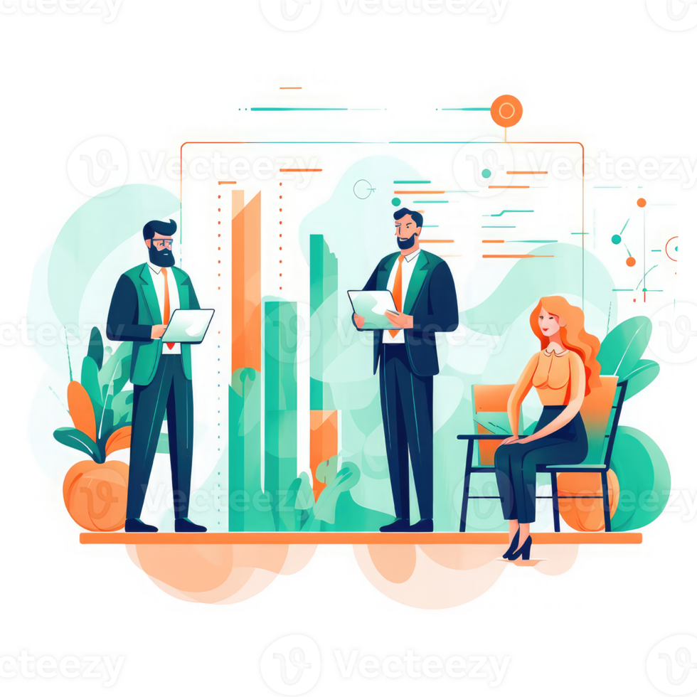 business team preparing data analytics presentation . AI Generated png