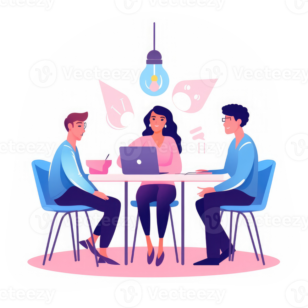 business people brainstorming discuss business ideas cooperate at office . AI Generated png