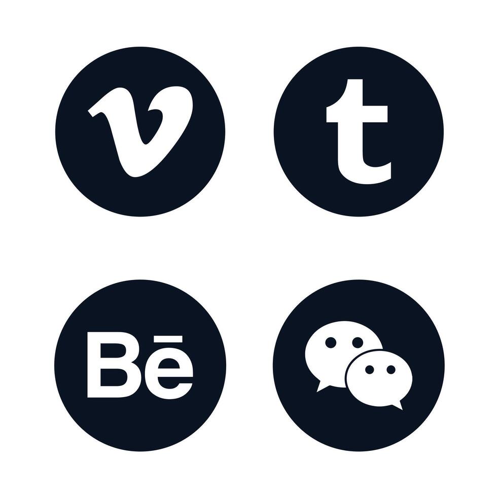 social media icon set vector