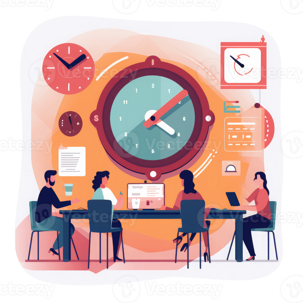 concept of effective meetings. With various groups of people working together at modern conference tables . AI Generated png