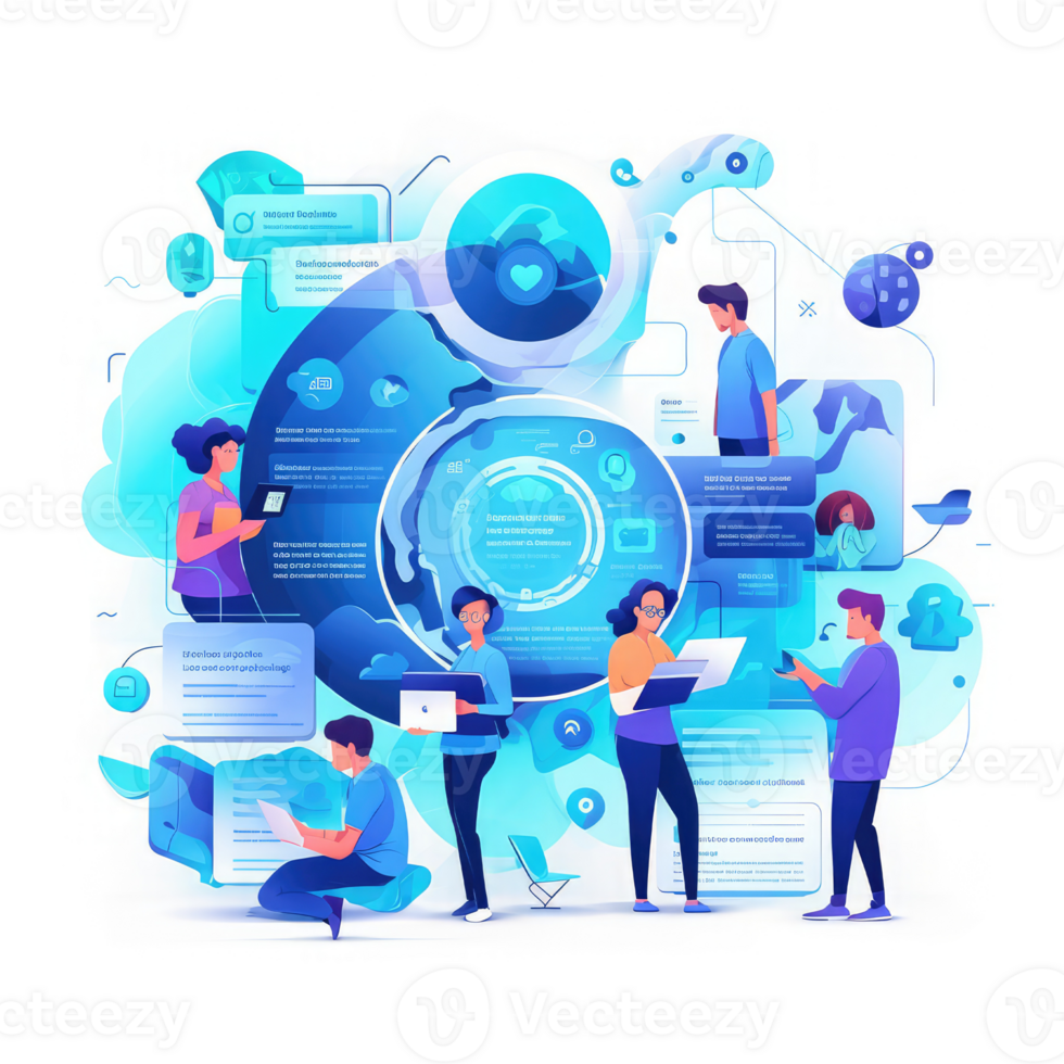 Describes online visibility with a modern, clean design . AI Generated png