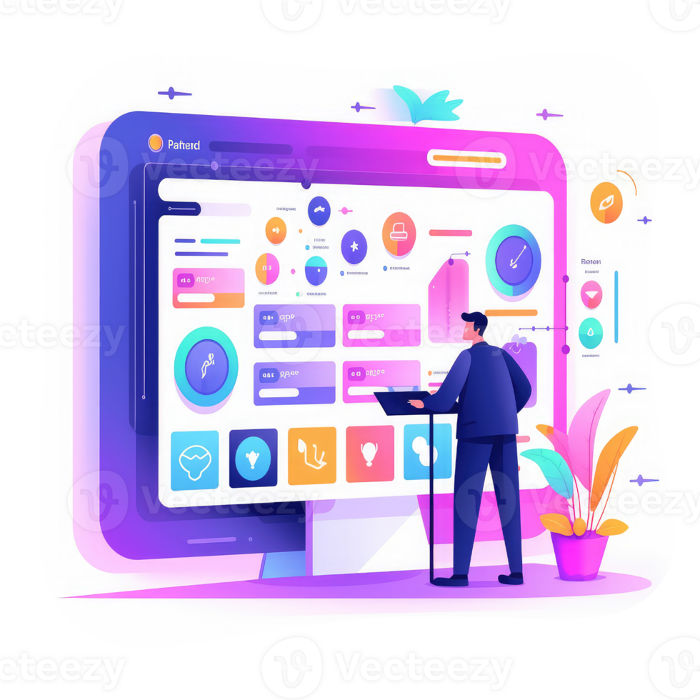 web management process developing of data feed provider company . AI Generated png