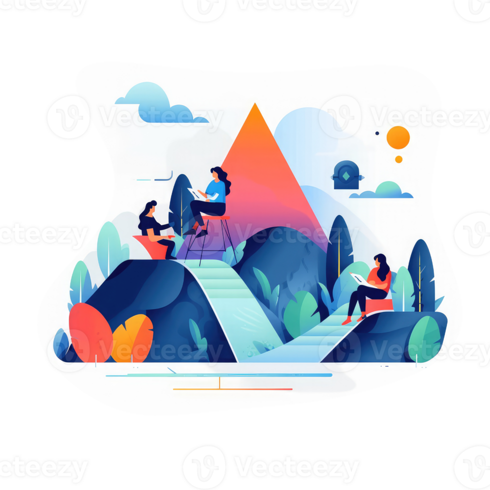 People join hands to optimize websites . AI Generated png