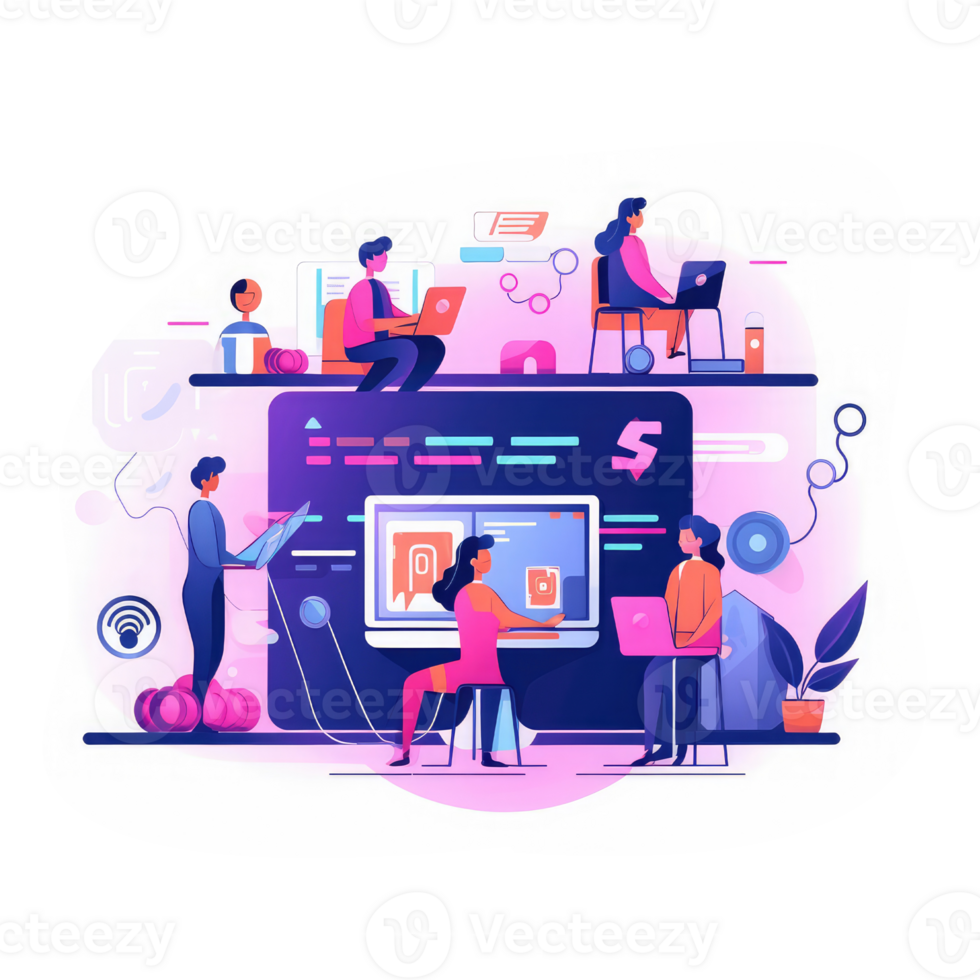 software development team . AI Generated png