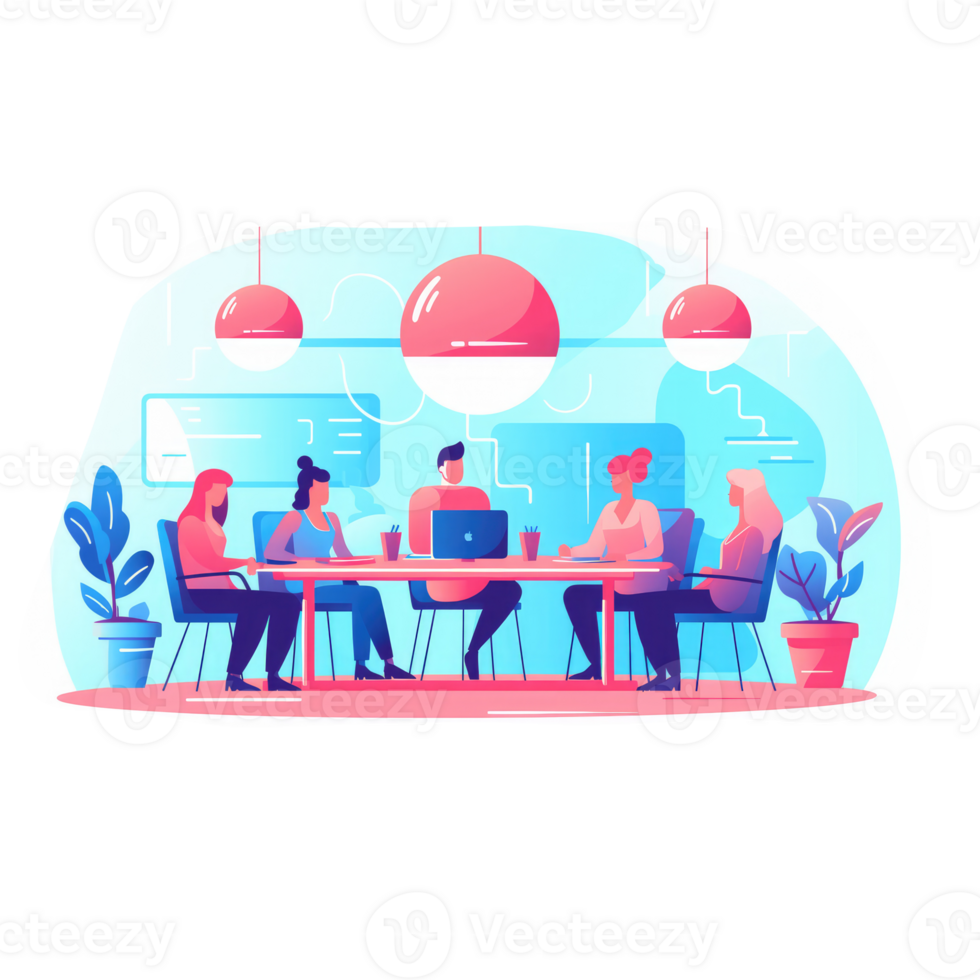 group of people working together in a conference room. AI Generated png