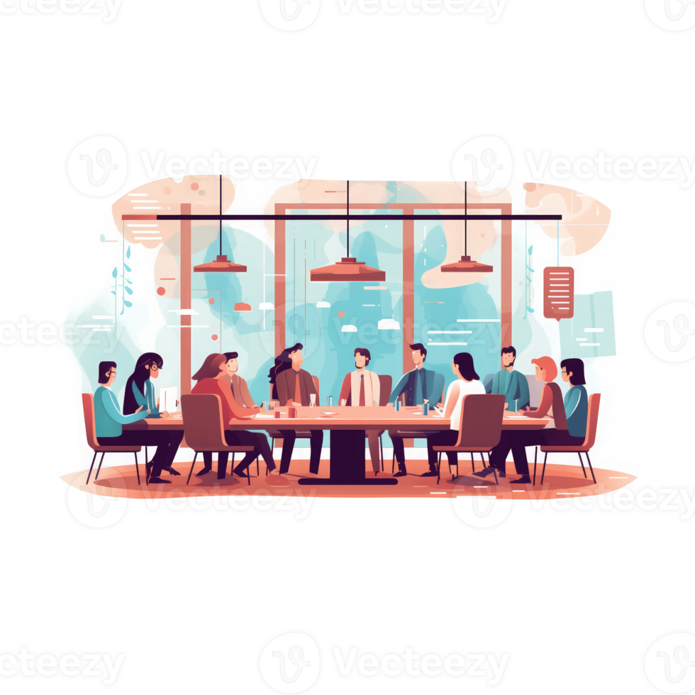 group of people working together in a conference room . AI Generated png