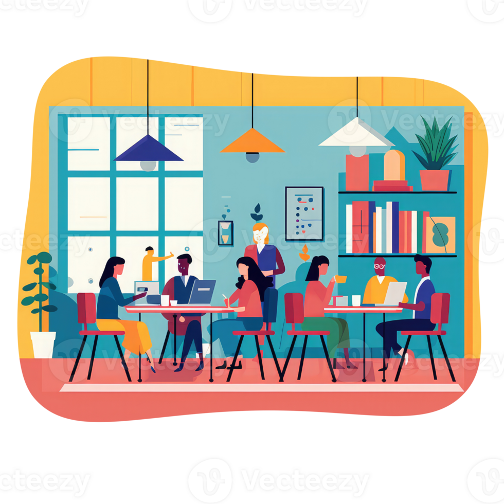 team of teachers gathered in the teacher's room. graphic design inspiration . AI Generated png