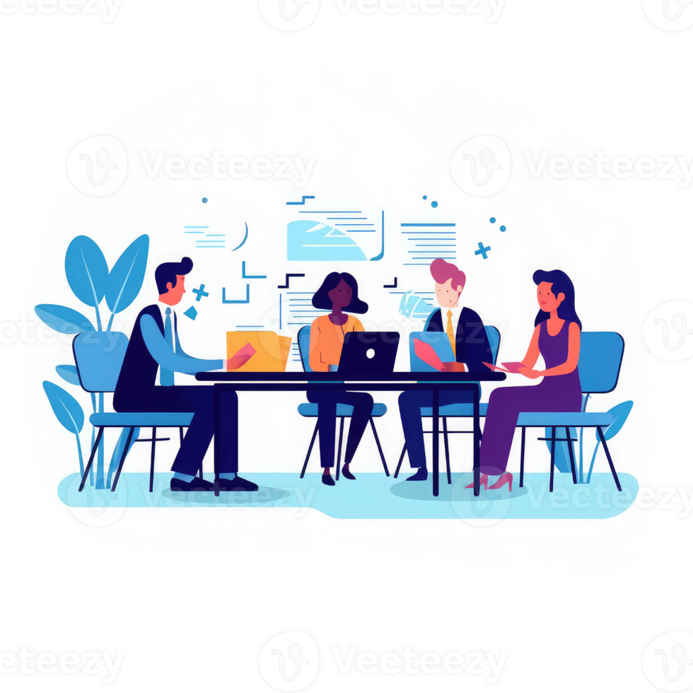 group of HR professionals interviewing job candidates . AI Generated png