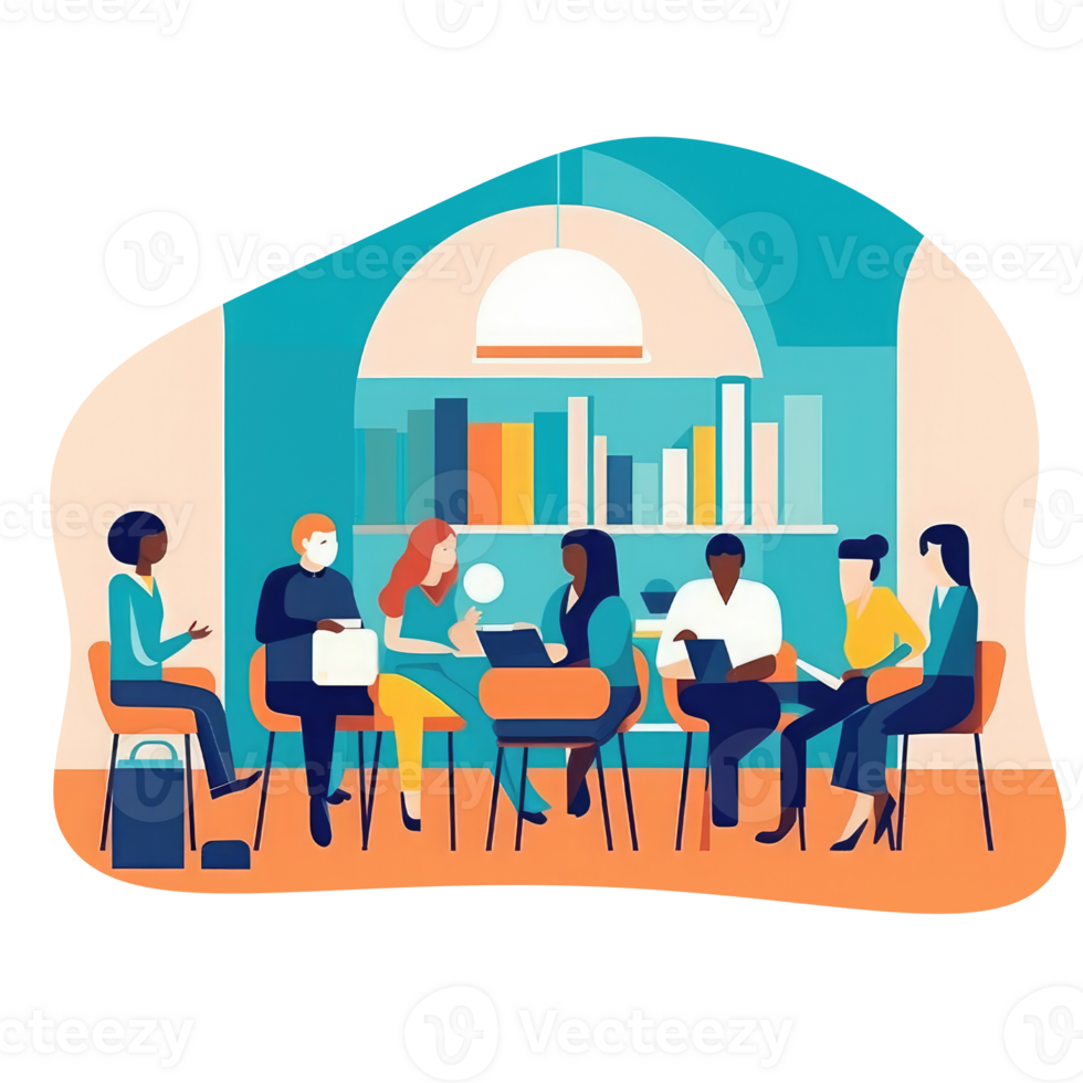 team of teachers gathered in the teacher's room. graphic design inspiration . AI Generated png