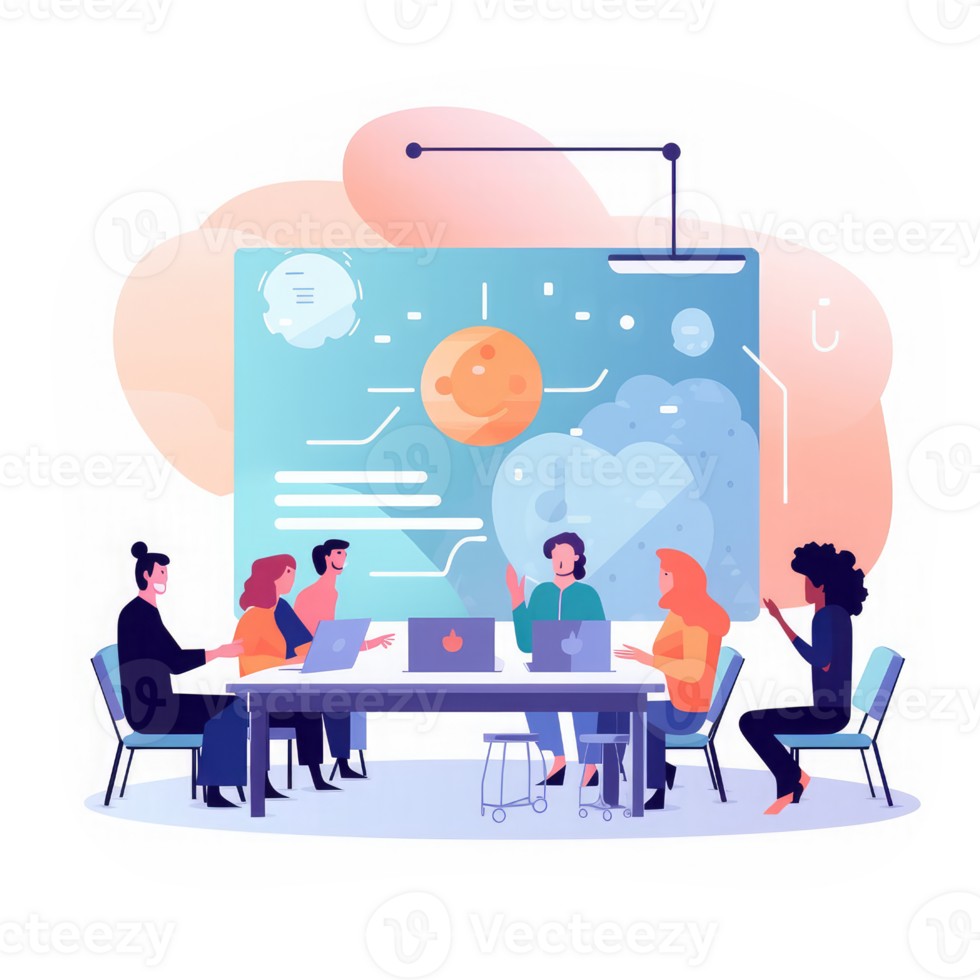Webinar on Mastering Meeting Facilitation . AI Generated png