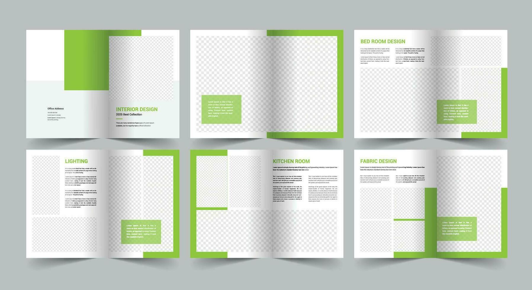 12 Page Interior Brochure Template vector