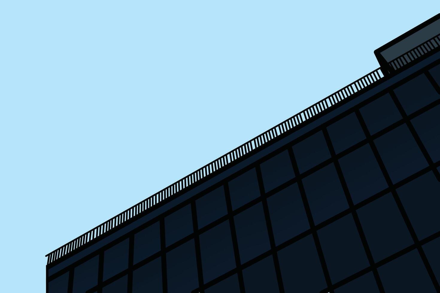 Modern Architecture building exterior with glass logo design. vector