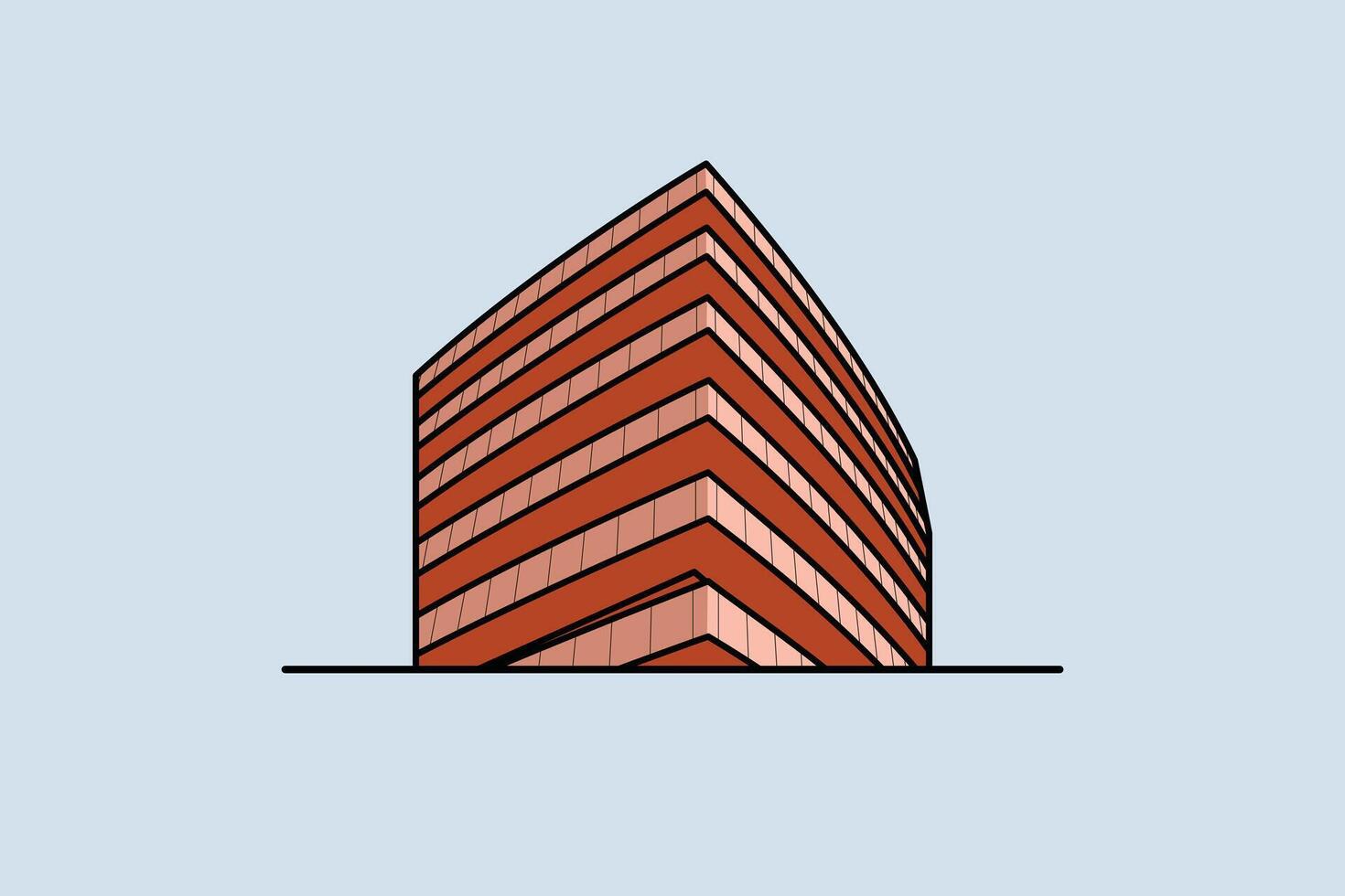 edificio rascacielos en paisaje urbano vector, ciudad negocio torre ilustración. vector