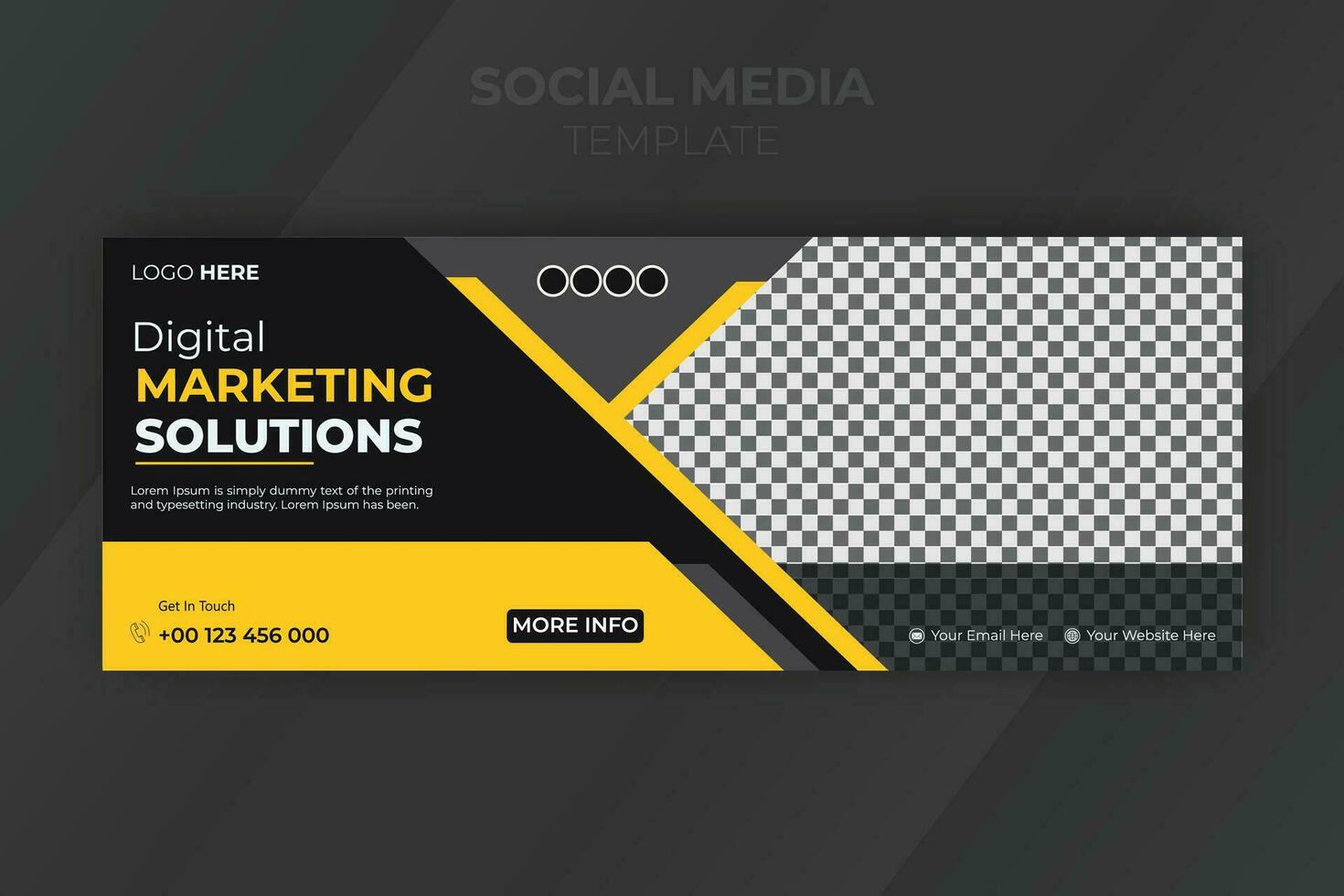 Corporate, modern and professional social media cover design template, creative and minimal multipurpose business timeline cover post, blue and orange color geometric timeline post design template vector