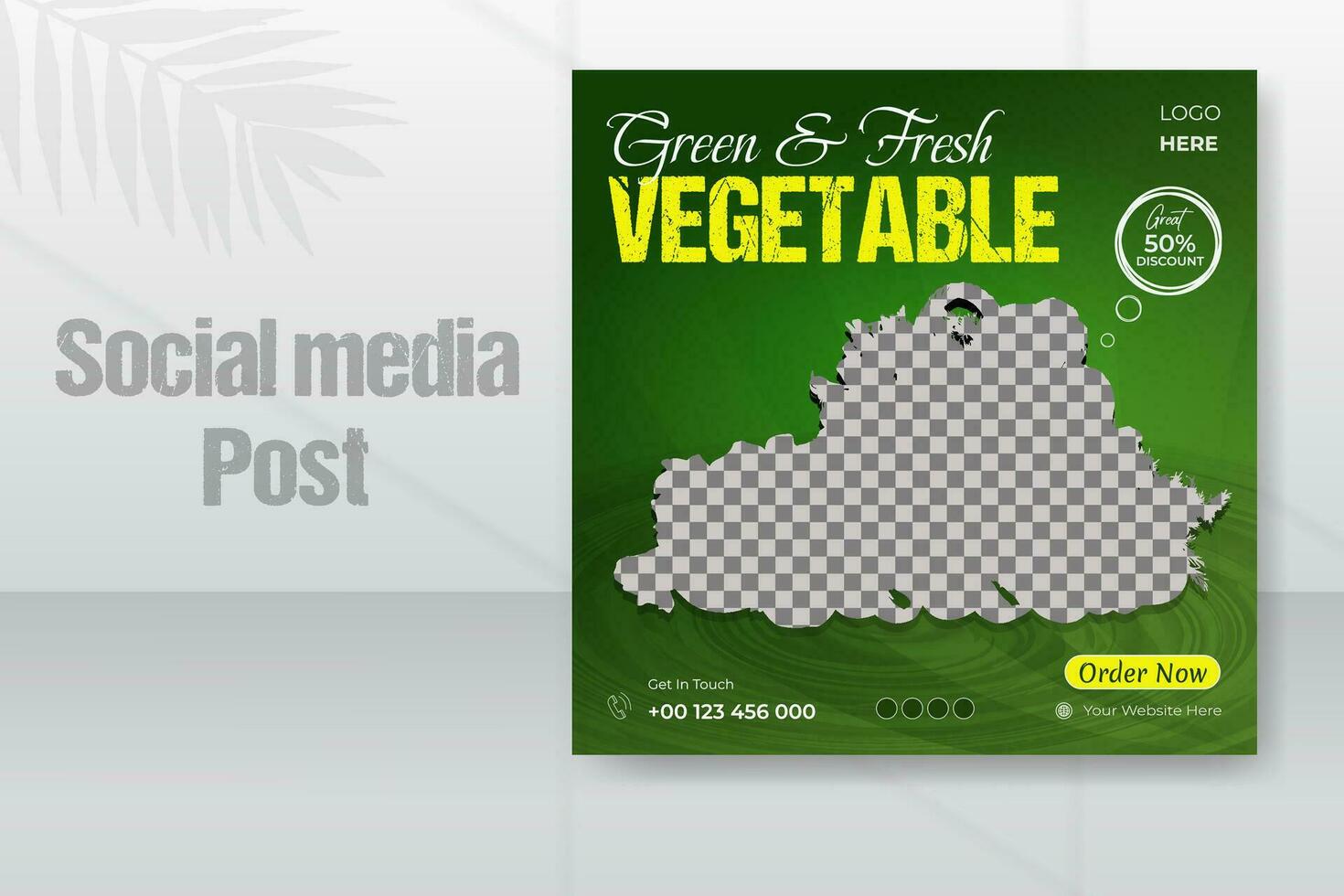 verde y Fresco vegetal social medios de comunicación enviar diseño modelo vector