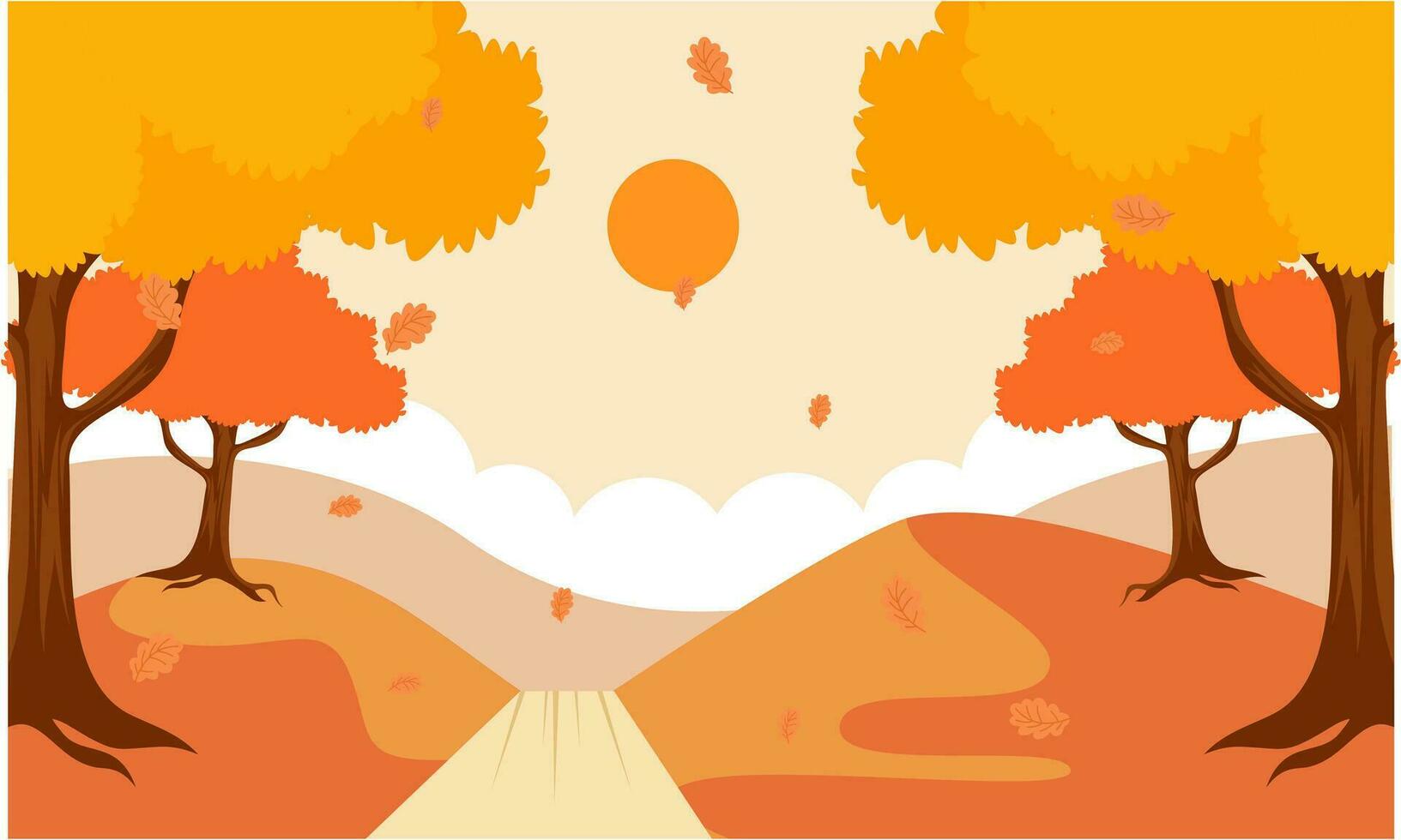 Flat autumn leaves background vector