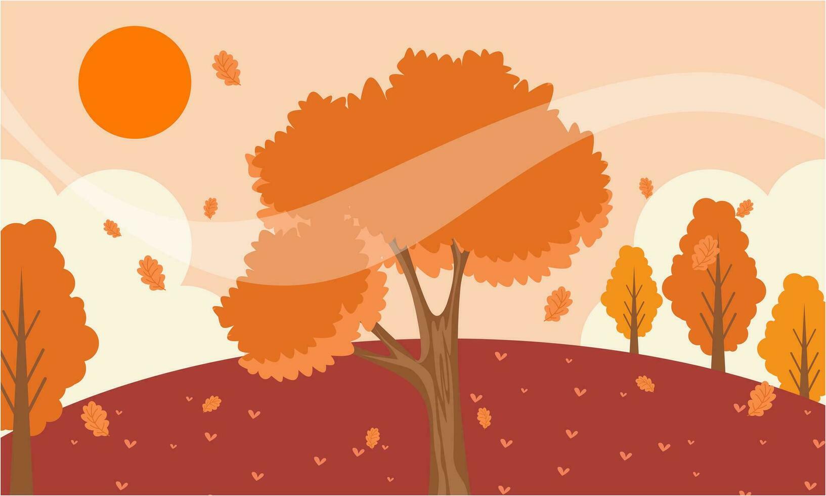 plano otoño hojas antecedentes vector