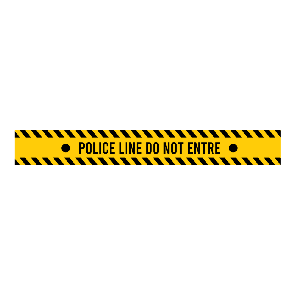 Black and yellow warning line art, Barricade tape, police tape, text, warning Sign on a Transparent Background png