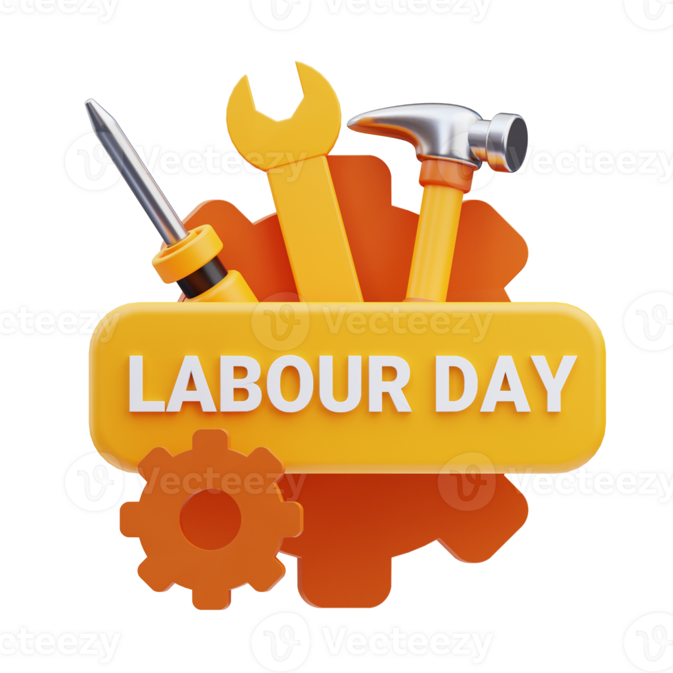 Labor Union Emblem 3D Illustration png