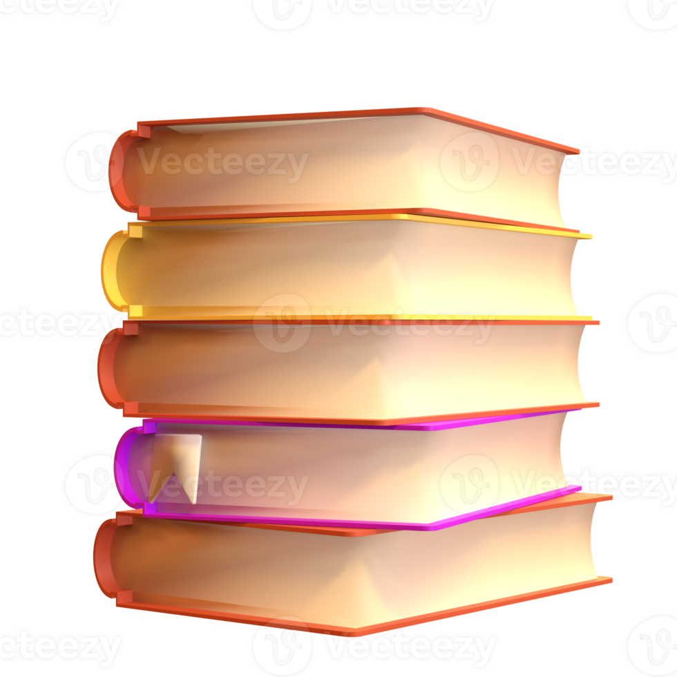 3D Stack of Closed Books Icon isolated transparent png. Render Educational or Business Literature. Reading Education, E-book, Literature, Encyclopedia, Textbook Illustration png