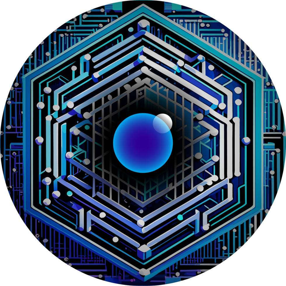 moderno tecnología la seguridad cibernética icono recortar png