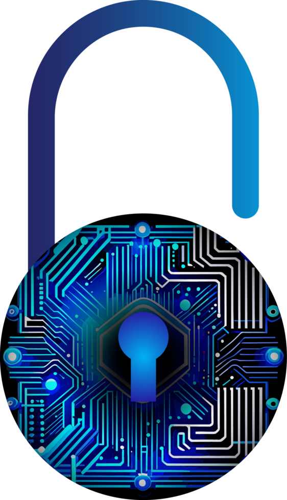 moderno tecnología la seguridad cibernética icono recortar png