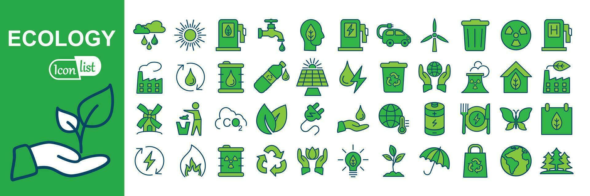 ecología íconos colocar. naturaleza icono. eco verde iconos vector