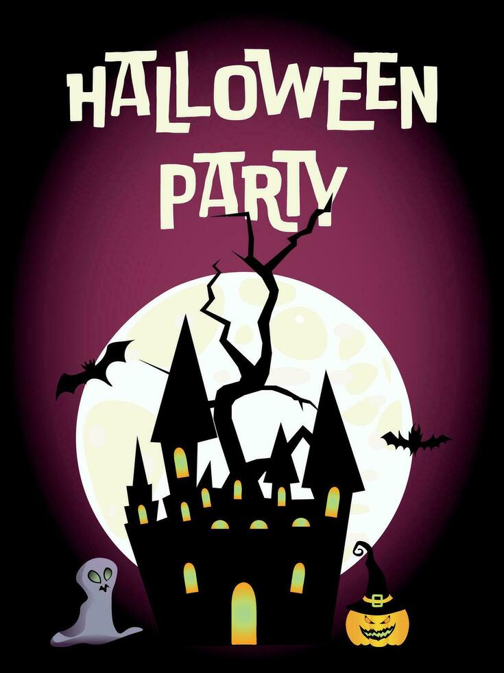 Invitation to a Halloween party or haunted house background vector