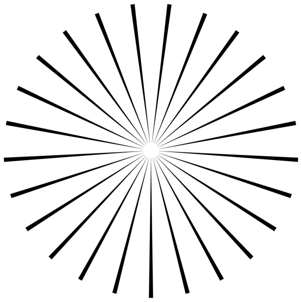 Sunburst starburst Rays, radial beams circle design element. Vector illustration