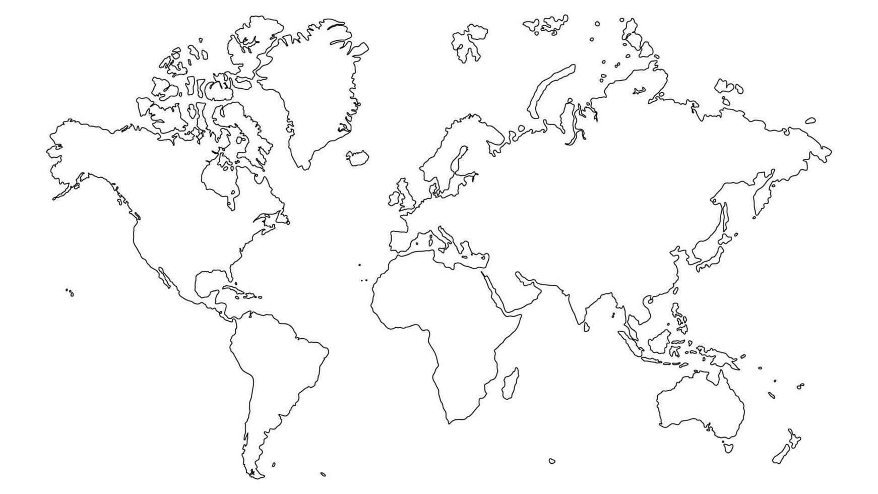 Outline World map. Vector illustration