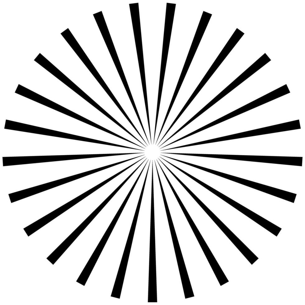 Sunburst starburst Rays, radial beams circle design element. Vector illustration