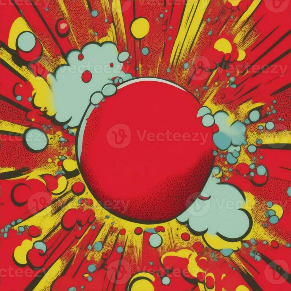 comic bubble red background illustration photo