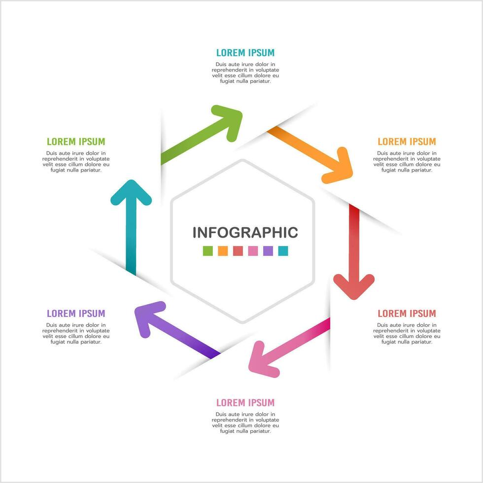 Infographic business  6 processes for success. Business presentation. Vector illustration.